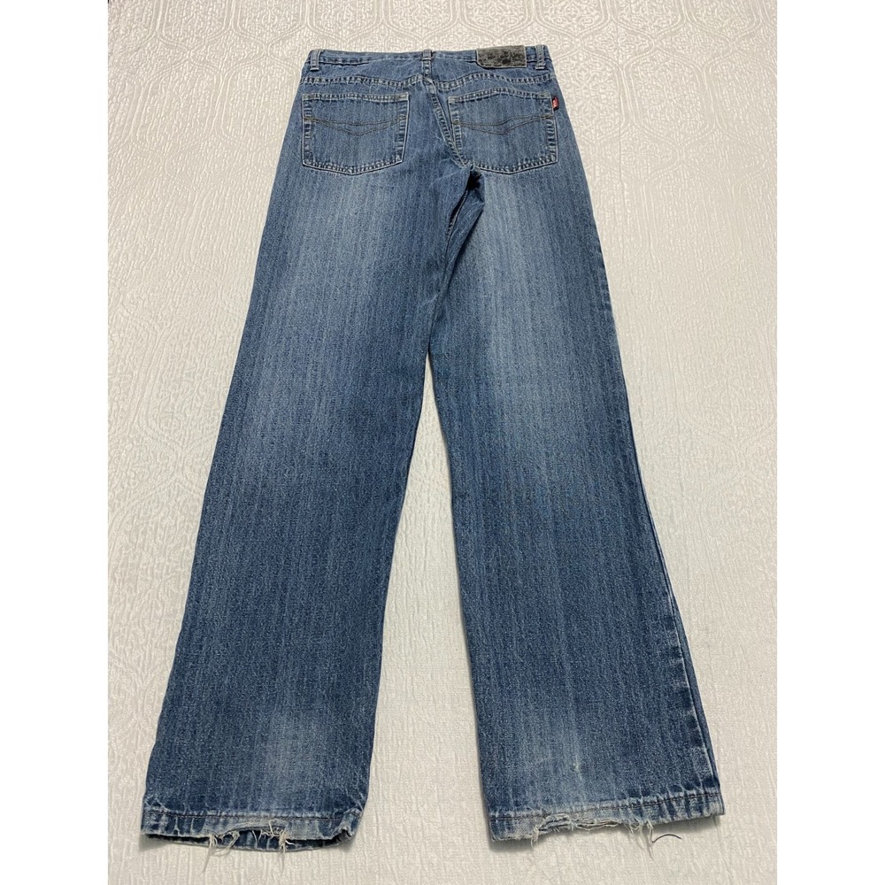 LADA Mens Blue Jeans Wide Leg Straight Distressed Denim Pants Size 30 Y2K Skater - Picture 2 of 11